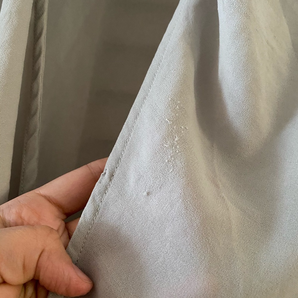 Helmut Lang Soft Gray Faux Wrap Twist Top Medium - image 7